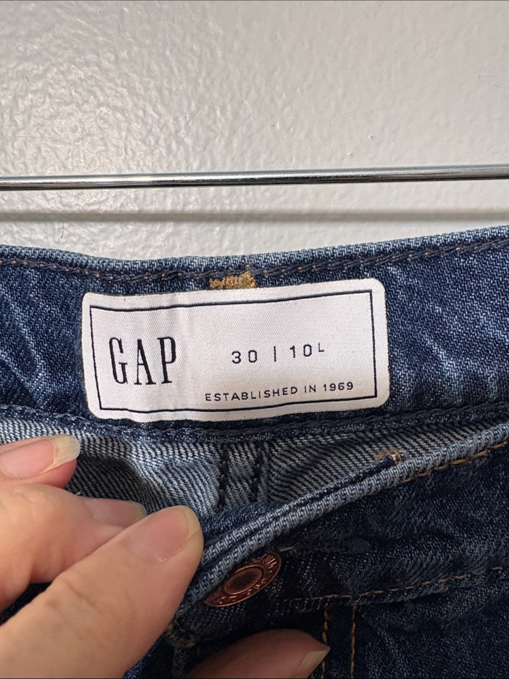 GAP High Rise Wide Leg Jeans Medium Wash 100% Cotton Size 30/10 Long - Picture 3 of 5